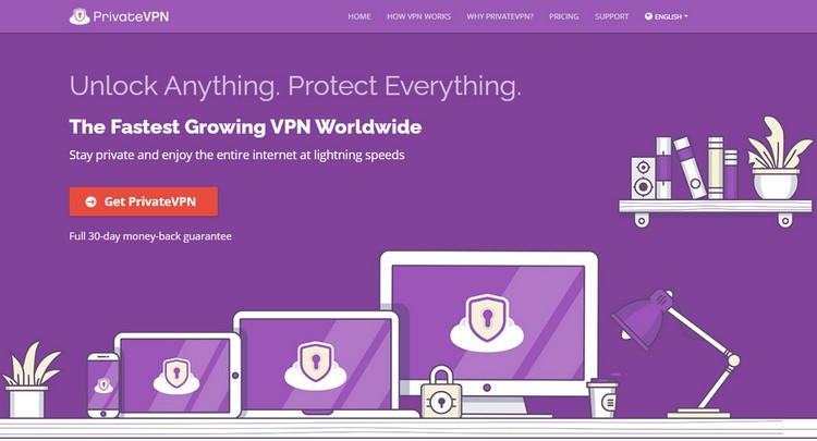PrivateVPN работает на протоколах OpenVPN, L2TP, IPSec